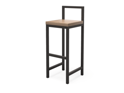 Стул барный Крам, ЛДСП Дуб табачный крафт / Металлокаркас Черный